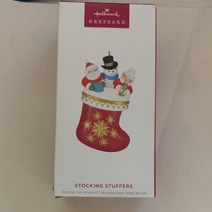 Hallmark Red and White Stocking Ornament